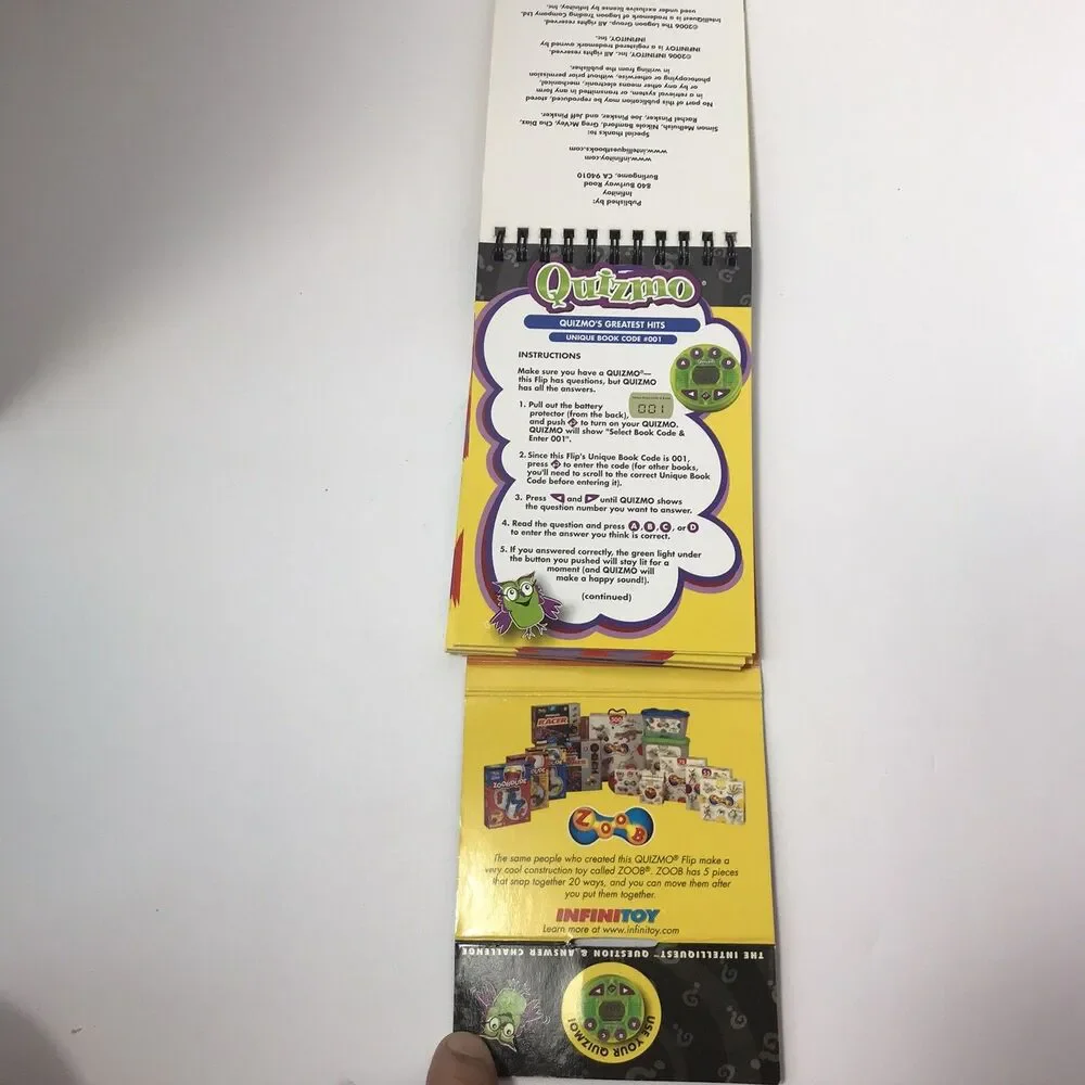 Quizmo’s  Greatest Hits Interactive Quiz Game Book AGES 7+ Question & Answer